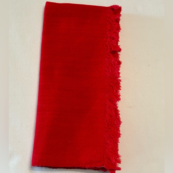 Jorge Santos Large Hand Woven Cotton Cloth Napkins Red Holiday Christmas - Picture 2 of 4